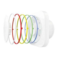 Ventilátor ROUND d100 mm so spätnou klapkou a farebnými krúžkami