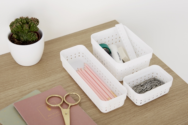 Plastový košík SEOUL 6023 – organizér 18x26x13 cm – šedá