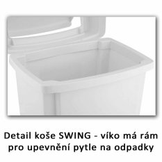 Odpadkový kôš SWING 25 l - šedý - Plast Team 15-1341