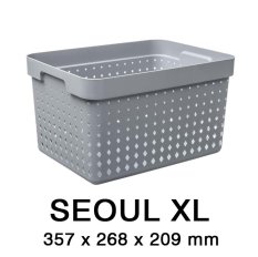 Plastový košík SEOUL XL 6025 – organizér 27x38x21 cm – zelená