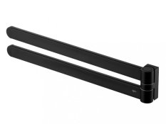 FUTURA BLACK – Věšák na ručníky dvojitý pohyblivý 440 mm – černá – 02968