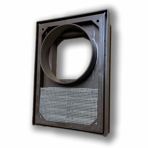 Vetracia mriežka 140x200 s priechodkou d100 mm a 100x100 - hnedá