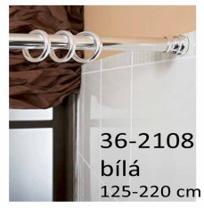 Koupelnová rozpěrná tyč na závěsy 125-220 cm – bílá – 36-2108