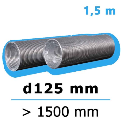 Flexibilní hliníkové potrubí FLEXTUBE d125 délka 1500 mm