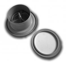 Anemostat talířový ventil odvodní s límcem d100 mm, šedý