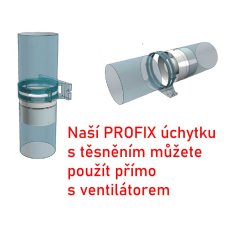 Úchytka a spojka kanálu PROFIX d125 mm s utahovací páskou a těsněním