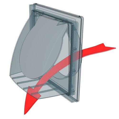 Větrací mřížka s krytem – zpětná klapka – límec d80-150 mm – hnědá