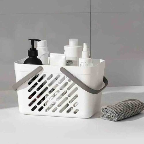 Plastový košík DECO s madly - béžová