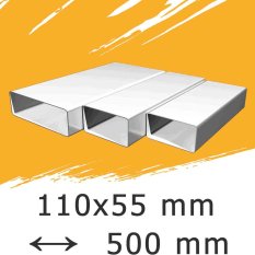 Ploché ventilačné potrubie 110x55 dĺžka 500 mm