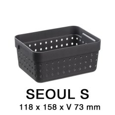 Plastový košík SEOUL 5023 – organizér 12 x 16 x 7 cm – černá