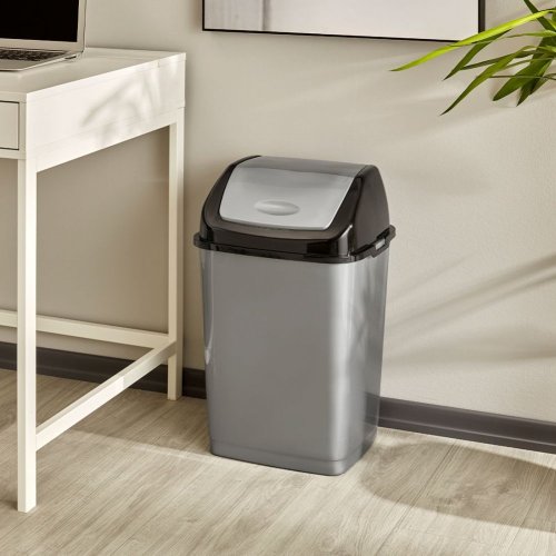 Odpadkový kôš SWING 5 L s otočným vekom - sivý