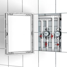 Plastové revízne dvierka 200 x 250 mm s montážnym golierom