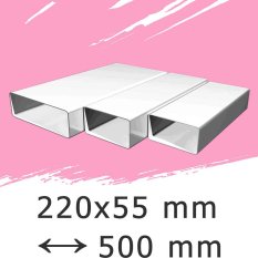 Ploché ventilačné potrubie 220x55 dĺžka 500 mm