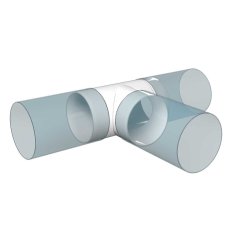 Spojka trojitá pro větrací potrubí d125 mm T-díl