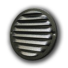 Větrací mřížka kulatá kovová d130 mm se síťkou - šedá antik