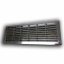 Větrací mřížka dveřní 335x132 mm s límcem a síťkou - chrom