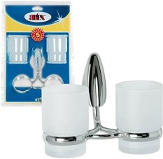 ARTEX ITALY – Sklenička dvojitá s držákem na stěnu – chrom – 22.30.13