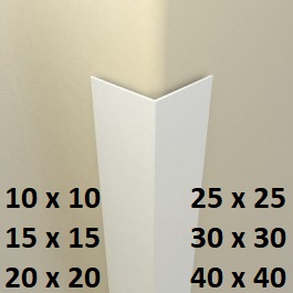 Rohová lišta plastová – L profil – 2750 mm – bílá – různé rozměry