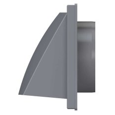 Venkovní mřížka 150x150 mm s límcem d100 mm, zpětnou klapkou a krytem, šedá