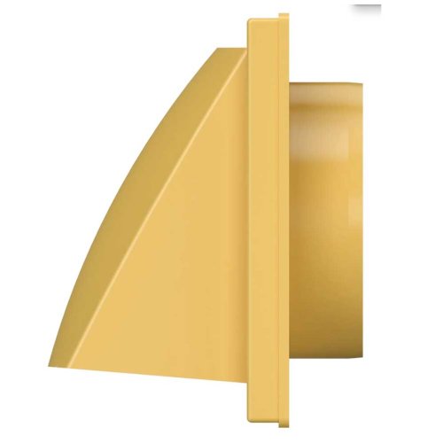 Venkovní mřížka 150x150 s límcem d100 mm, zpětnou klapkou a krytem, béžová