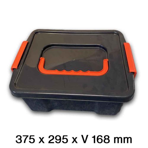 Úložný box UNO BOX 11 L s vekom a madlom - čierny - 15-1234-ce