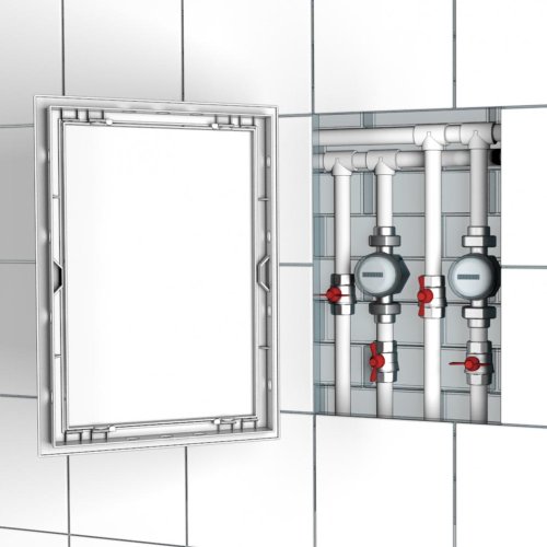 Plastové revízne dvierka 300 x 600 mm s montážnym golierom