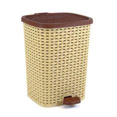 Odpadkový kôš RATTAN 26 L s pedálom a vedrom s rukoväťou - béžová