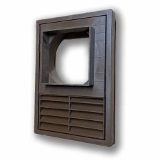 Větrací mřížka 140x200 s límcem d100 mm a 100x100 průchodka - hnědá