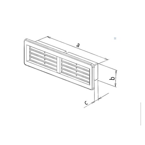 Vetracia mriežka pre ploché potrubie 220x55 mm - biela