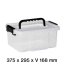 Úložný box UNO BOX 11 L priehľadný s vekom a madlom - 375 x 300 x 170 mm