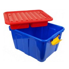 Úložný box HOMEBOX 30 L s deleným vekom s priehradkami