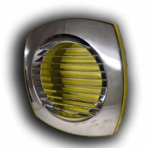 Vetracia mriežka s golierom d100 mm - odnímateľné čelo - chróm-KOPIE