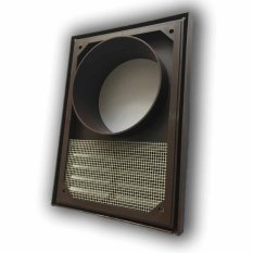 Větrací mřížka 140x200 s límcem d100 mm průchodka - hnědá