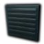 Vetracia mriežka 183x183 mm s golierom d125 mm, manuálnou žalúziou a sieťkou, čierna