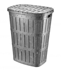 Kôš na bielizeň s vekom BOTANICA 62 L - šedý