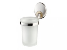 PASSION – Kúpeľňový pohárik s držiakom – zlatá/nikl saten – BISK 03571