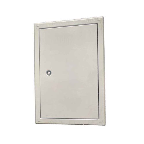 Revízne vaňové dvierka oceľové 200 x 300 mm s golierom a štvorcovým zámkom - biela Revízne vaňové dvierka oceľové 200 x 300 mm s golierom a štvorcovým zámkom - biela