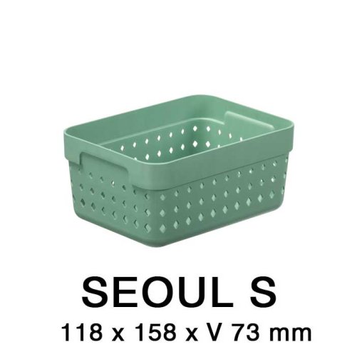 Plastový košík SEOUL 5023 – organizér 12 x 16 x 7 cm – zelená