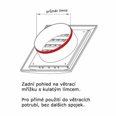 Větrací mřížka 183x183 mm s límcem d125 mm a síťkou - béžová