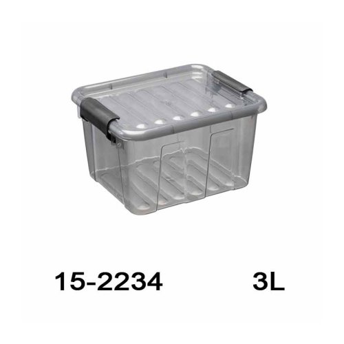 Úložný box HOME BOX 3 L s víkem a klipsy - 15-2234
