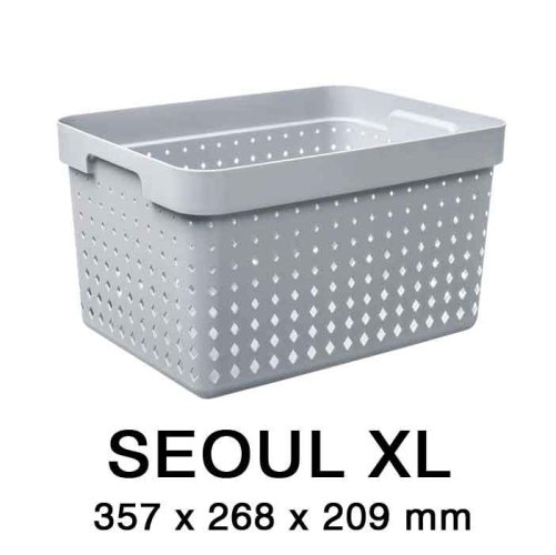 Plastový košík SEOUL XL 6025 – organizér 27x38x21 cm – zelená