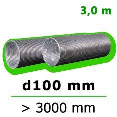 Flexibilní hliníkové potrubí FLEXTUBE d100 délka 3000 mm