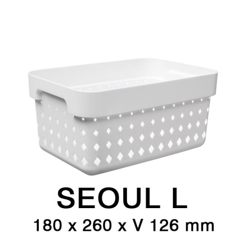 Plastový košík SEOUL 6023 – organizér 18x26x13 cm – šedá