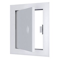 Revízne vaňové dvierka oceľové 200 x 250 mm s montážnym golierom, biela