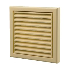 Větrací mřížka 183x183 mm s límcem d125 mm a síťkou - béžová