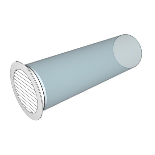 Větrací mřížka kulatá s límcem d100 mm - světle béžová - venkovní