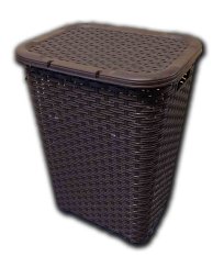 Kôš na bielizeň s vekom RATAN 60 L - hnedý - 440 х 340 x V 600 mm