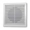 Větrací mřížka 140x140 mm s límcem d100 mm a síťkou, bílá