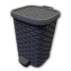 Odpadkový kôš RATTAN 12 L s pedálom a vedrom s rukoväťou - sivá