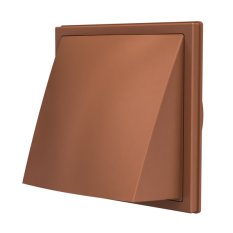 Vetracia mriežka 150x150 s golierom d100 mm, spätnou klapkou a krytom - tehlová